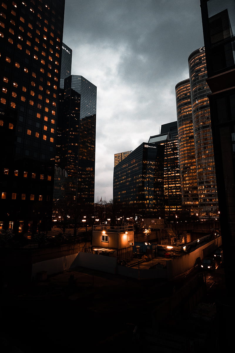 night city, lights, buildings, city, HD phone wallpaper