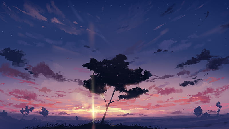 Anime, Original, Sky, Sunset, HD wallpaper | Peakpx