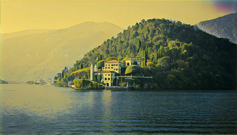Lake Como Painting, HD wallpaper