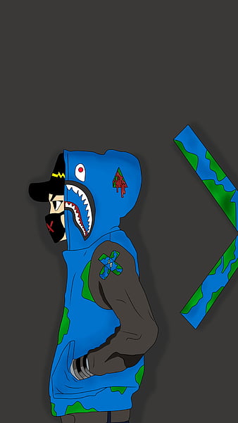 Anime Hoodie Shark Camo Full Zip at Rs 2299.00 | Ahmedabad | ID:  2852158808773