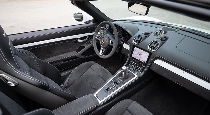 2020 Porsche 718 Spyder (Color: Carrara White Metallic) - Interior, HD wallpaper