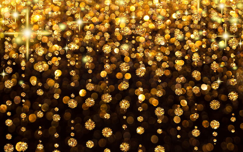 golden rain golden glare, abstract art, bright flicker, golden glittering, HD wallpaper