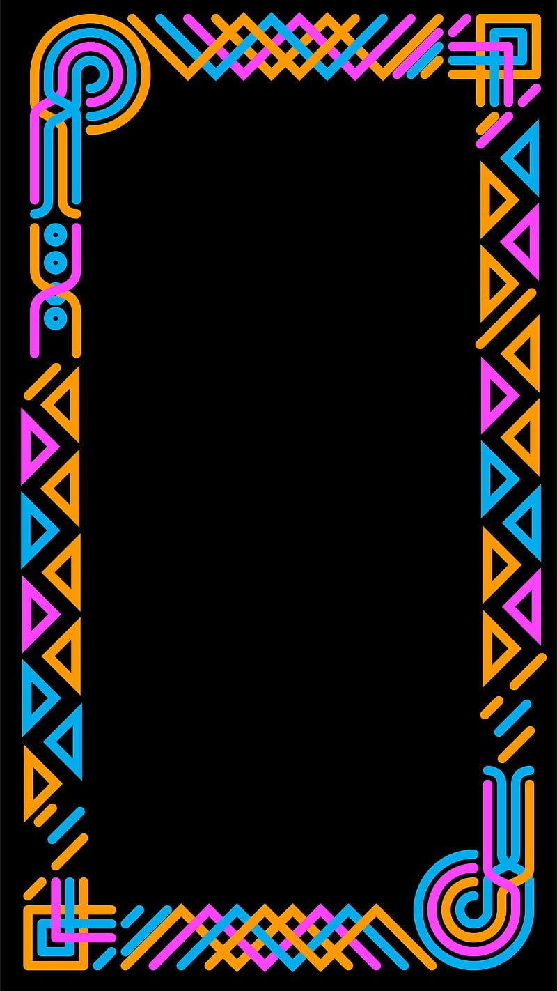 Frame Color 03, abstract, aztec, black, colorful, geometric, lines, triangle, tribal, HD phone wallpaper