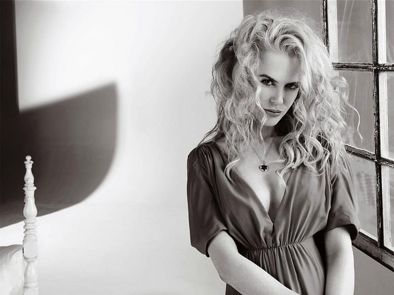 Nicole Kidman: Black & White Star, sexy babe, nicole kidman black and white star, nicole kidman, hot babe, black and white, nicole kidman sexy, HD wallpaper