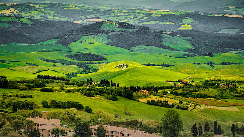 Italian rural scene, Trees, Rural, Italy, Forests, Fields, HD wallpaper