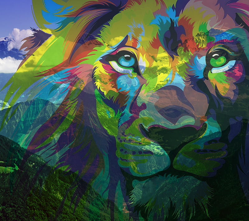 lion, animal, awesome, mountain, HD wallpaper