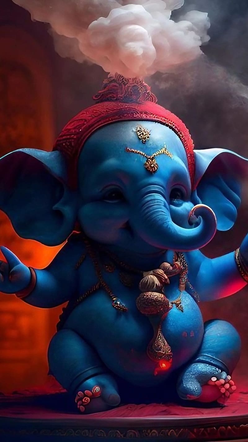 God's , Lord Ganesha Animated, god, ganpati bappa, HD phone wallpaper