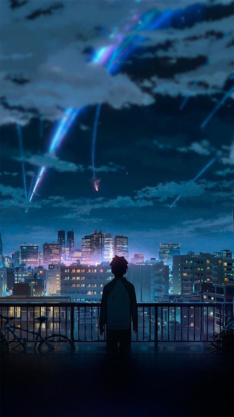 Anime, sky, dibujo, background, silueta, sombra, HD phone wallpaper | Peakpx