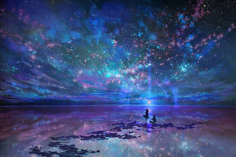 Ocean, Stars, Sky, and You. Night sky , Space art , Night skies, Fantasy Night Sky, HD wallpaper