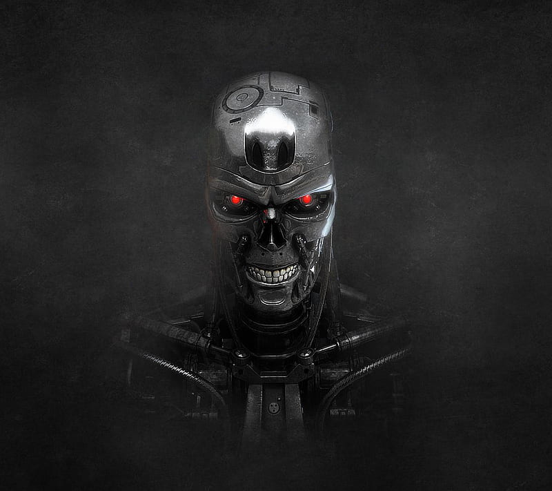 Terminator Skeleton, cartoon, draw, hollywood, skull, terminator, HD wallpaper