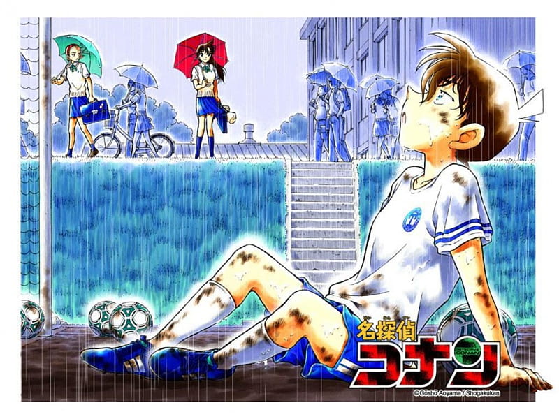 Detective Conan, Shinichi Kudo, Ran Mouri, Sonoko Suzuki, Soccer, HD wallpaper
