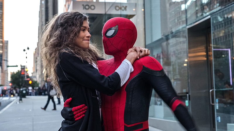 Spider Man Far From Home Spider Man And A Girl Spider Man Far From Home, HD wallpaper