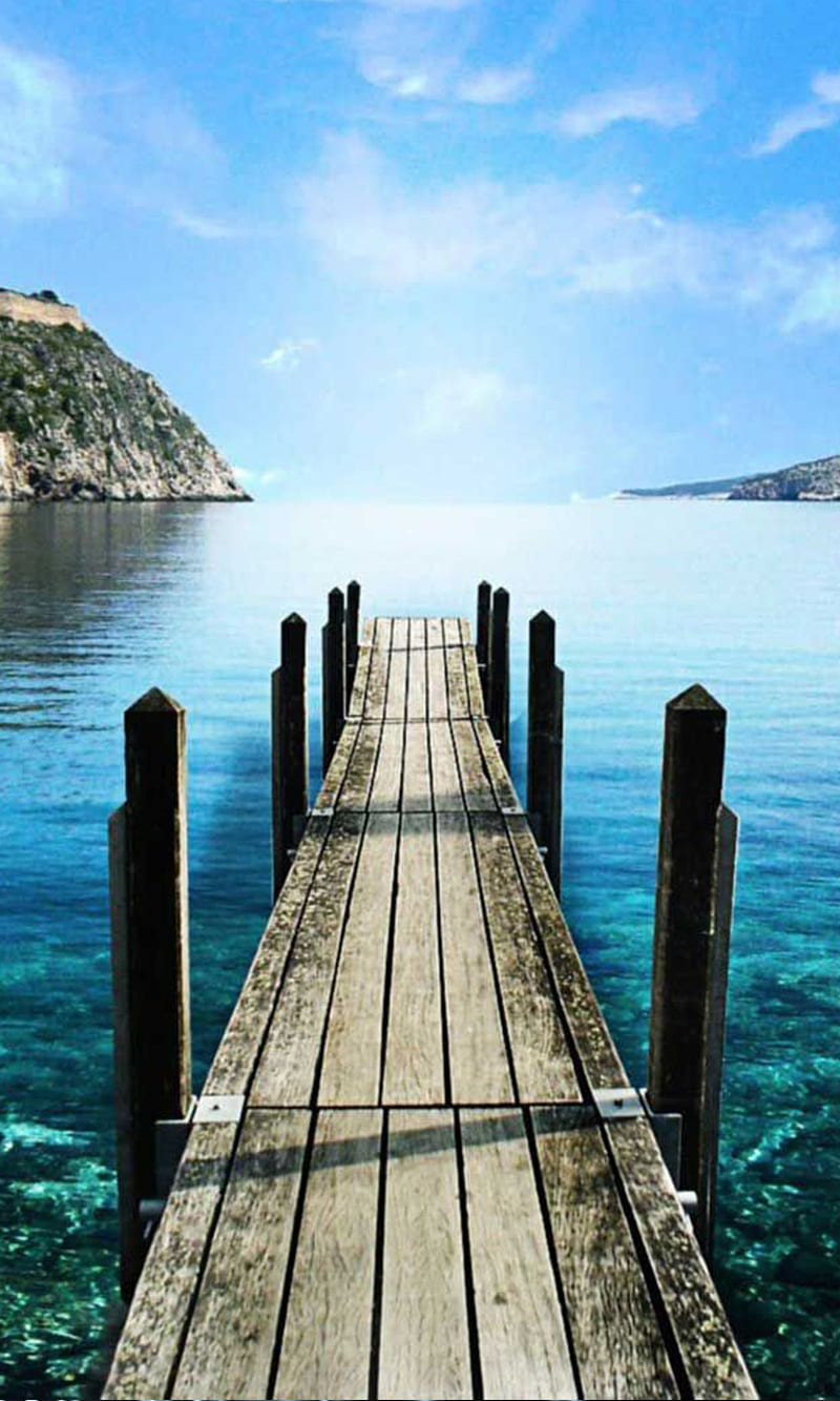 footbridge sea, footbridge, footbridge to the sea, sea, nature, landscape, sea, HD phone wallpaper