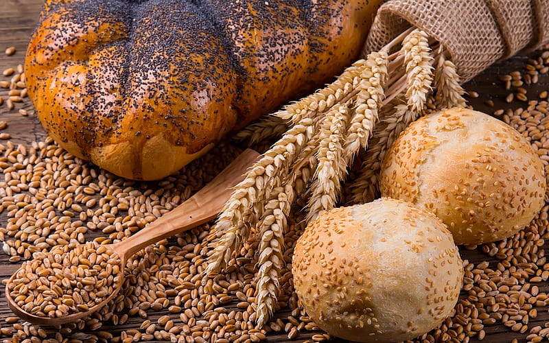 Bread and Grains bread, food, grains, HD wallpaper