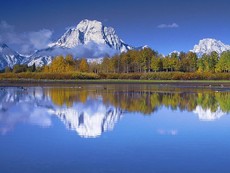 Mount Moran Reflected In The Snake River Grand Teton National Park