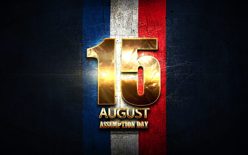Assumption Day, August 15, golden signs, french national holidays, Assumption of Mary, France, Europe, HD wallpaper
