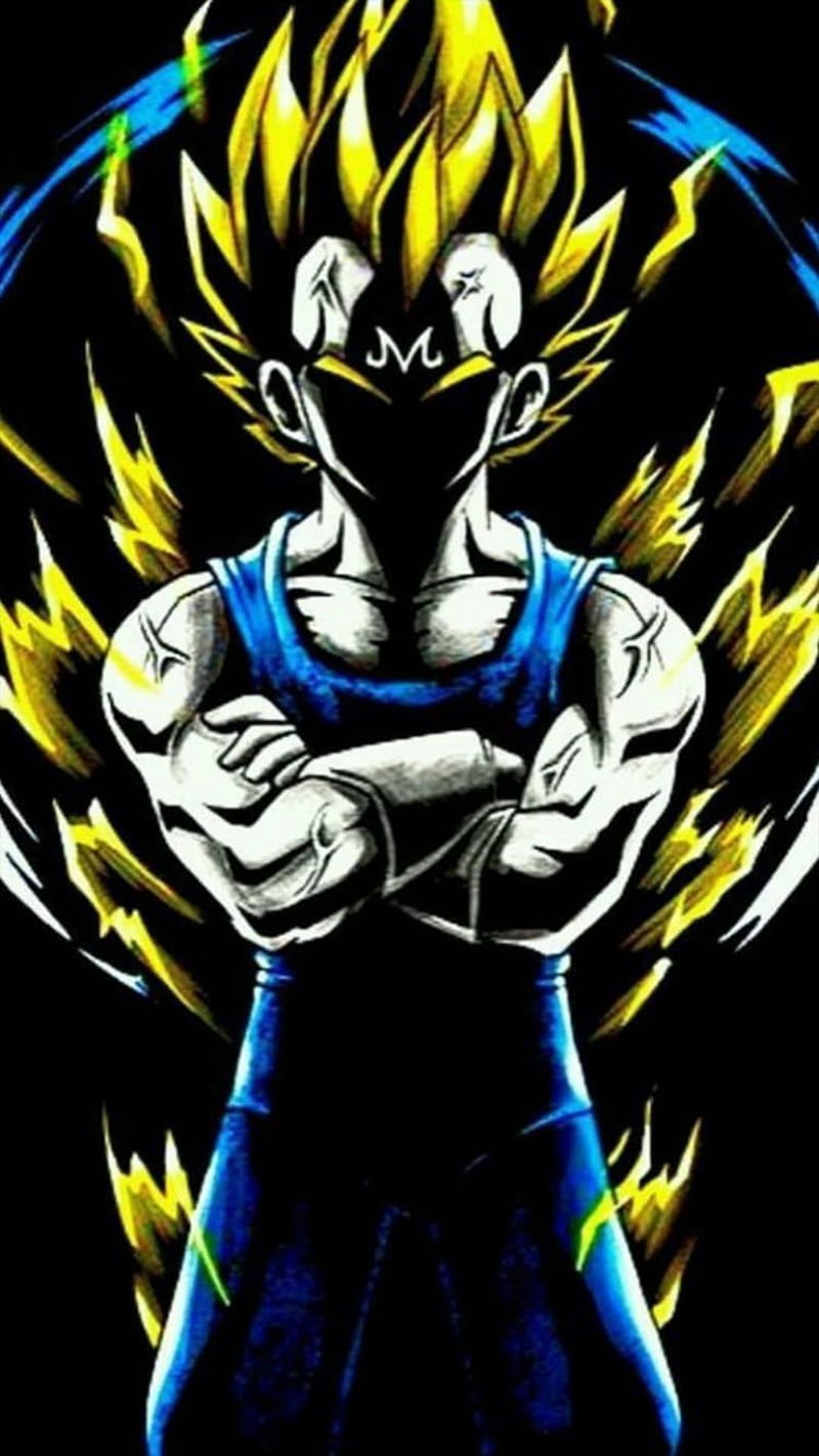 I made a Majin Vegeta wallpaper! Check it out! [1920x1080] (I saw that cool  drawing the other day and wanted a wallpaper of it) : r/dbz