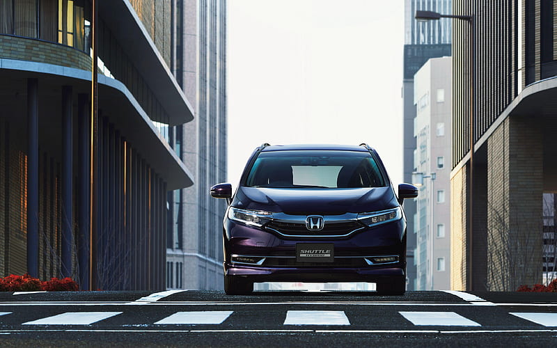 Honda Shuttle Hydrid street, 2019 cars, minivans, 2019 Honda Shuttle, japanese cars, Honda, HD wallpaper