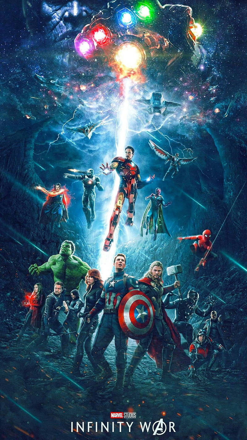 Thanos vs Avengers, infinity, guerra, wars, power, marvel, rangers, dawn, HD phone wallpaper