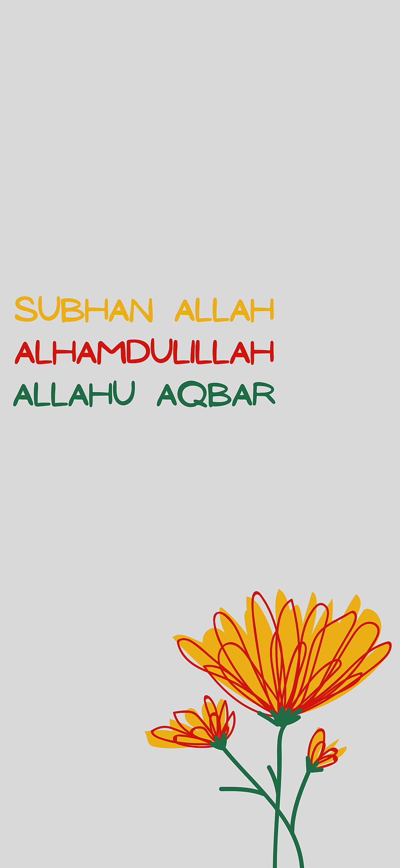 Islam, allah, dua, flower, gray, green, nice, orange, peace, red, HD phone wallpaper