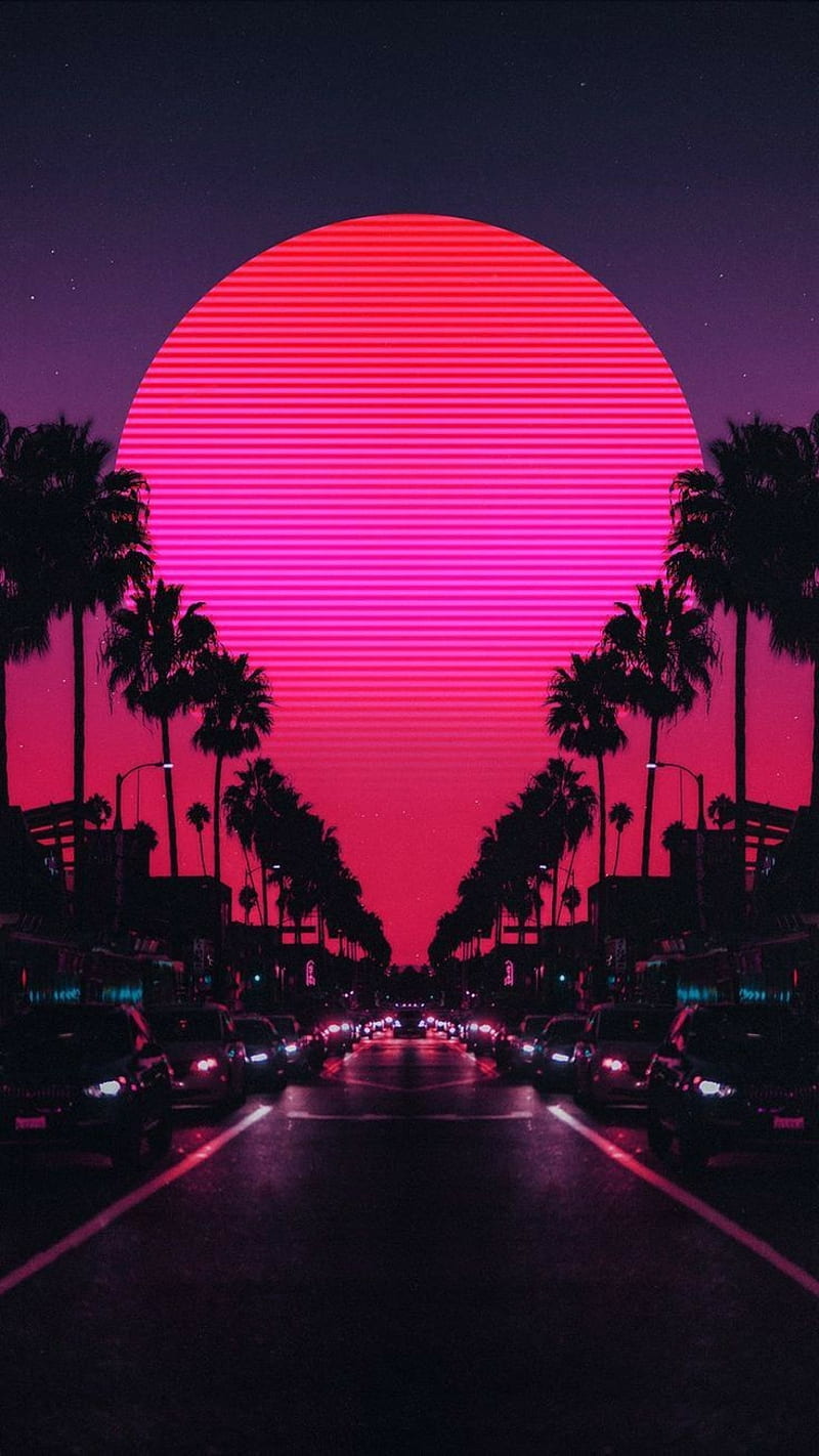 Aesthetic sunset , city, pink, sunsets, HD phone wallpaper