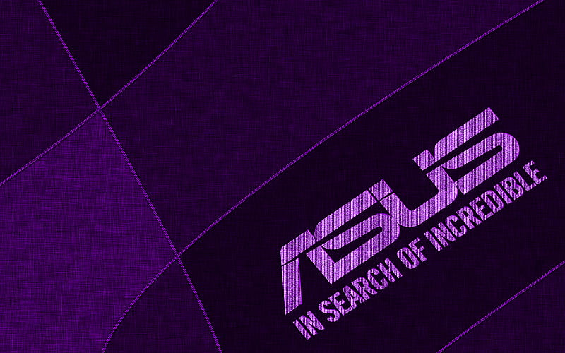 Asus violet logo creative, violet fabric background, Asus logo, brands, Asus, HD wallpaper