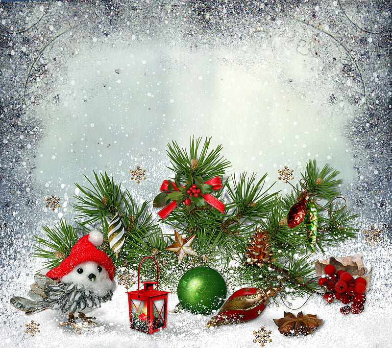 Christmas Decoration, fir, merry, snowflakes, winter, HD wallpaper | Peakpx