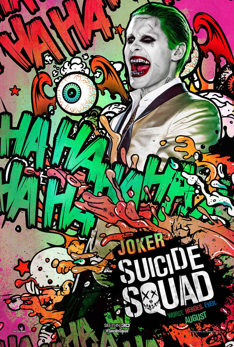 Joker, pop art, Suicide Squad, movie poster, Jared Leto, HD phone wallpaper