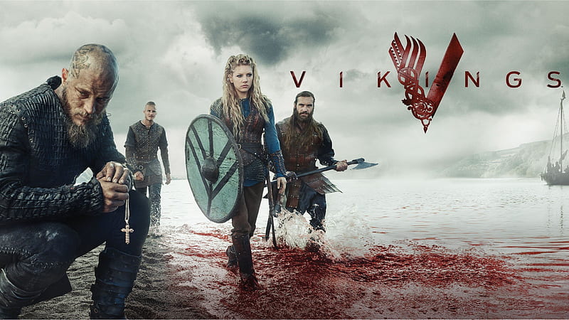 vikings, season 5, 2017, TV series, Travis Fimmel, Katheryn Winnick, Clive Standen, HD wallpaper