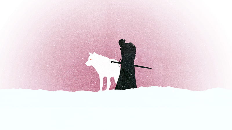 Jon Snow Game Of Thrones Minimalism, game-of-thrones, minimalism, tv-shows, wolf, jon-snow, artwork, artist, digital-art, HD wallpaper
