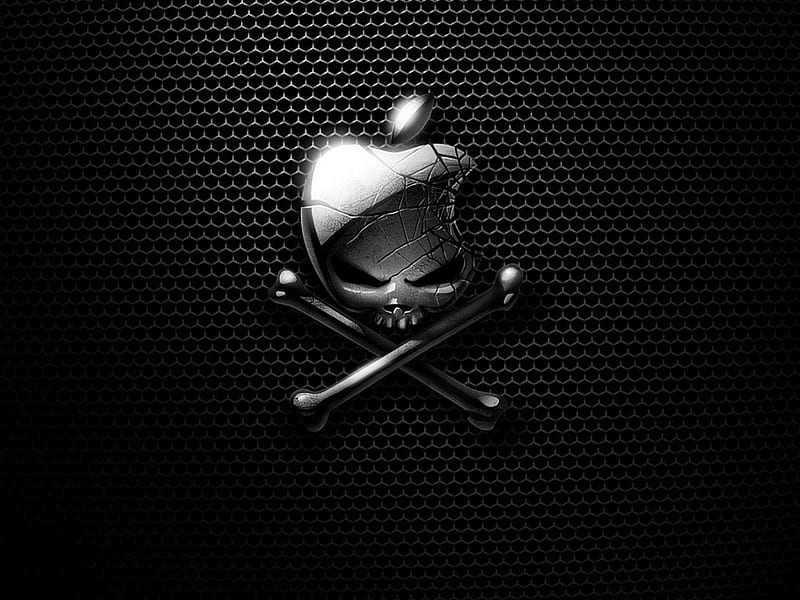Apple Evil, apple, logo, skull, danger, HD wallpaper