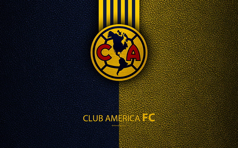 Club America skin texture, logo, Mexican football club, blue yellow lines, Liga MX, Primera Division, Mexico City, Mexico, football, HD wallpaper
