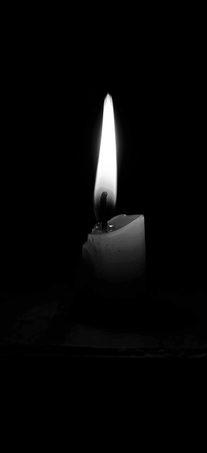 Candle, fire, black and white, black, HD phone wallpaper | Peakpx
