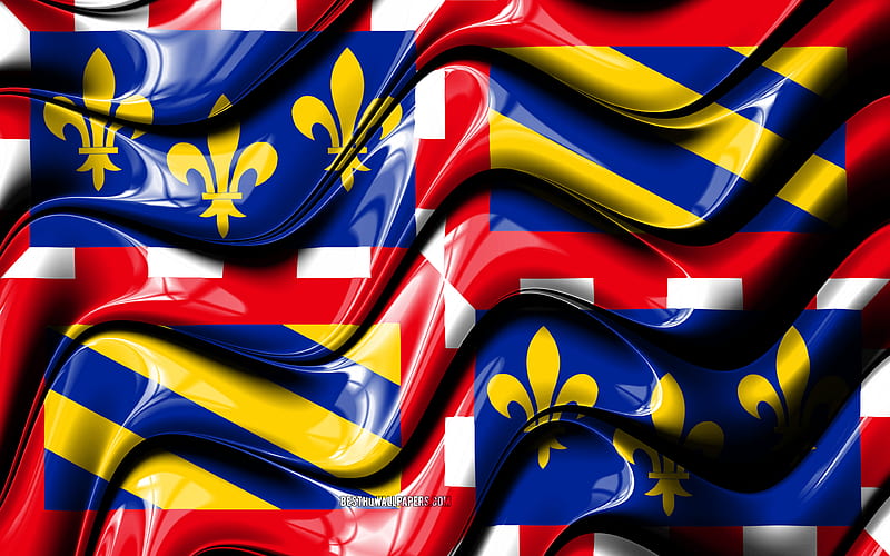 Burgundy flag Provinces of France, administrative districts, Flag of Burgundy, 3D art, Burgundy, french provinces, Burgundy 3D flag, France, Europe, HD wallpaper