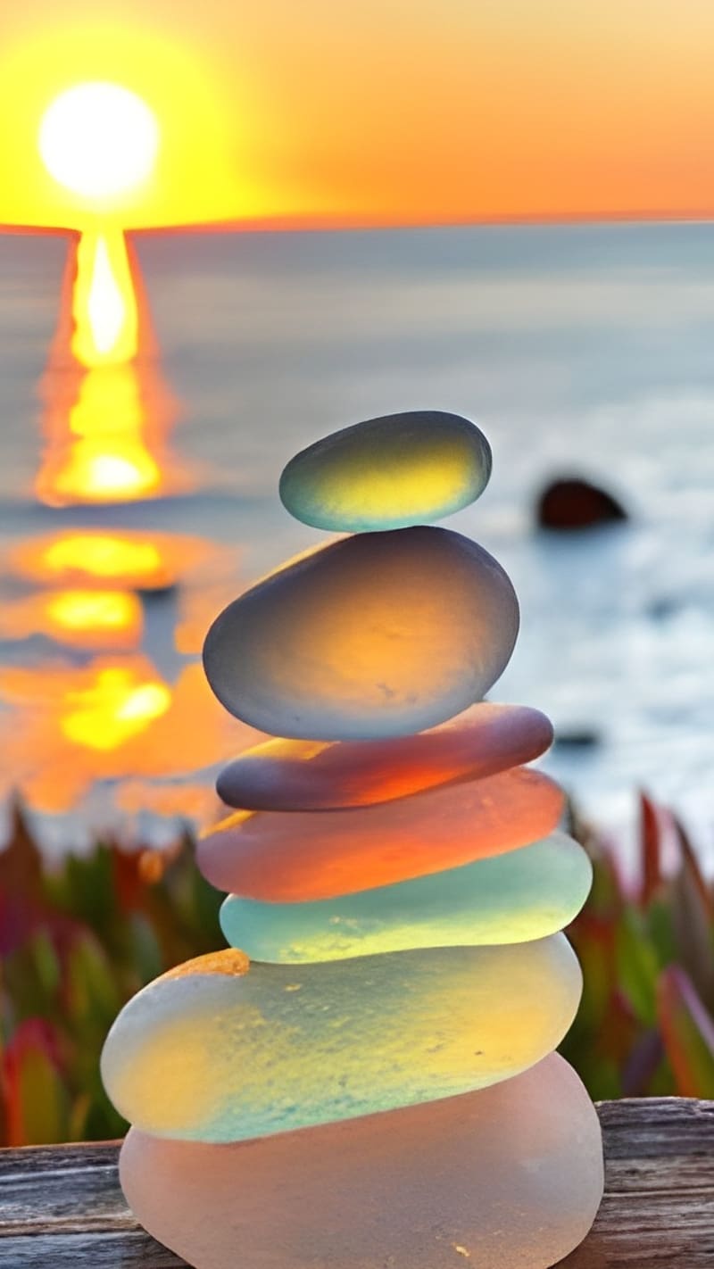 Best Whatsapp Dp, Stones With Sunset Background, stones, sunset background, HD phone wallpaper