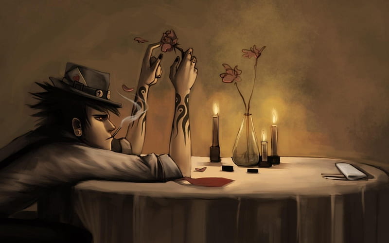 anime bohemian, bohemian, cigars, anime, hat, HD wallpaper anime bohemian, bohemian, cigars, anime, hat, HD wallpaper