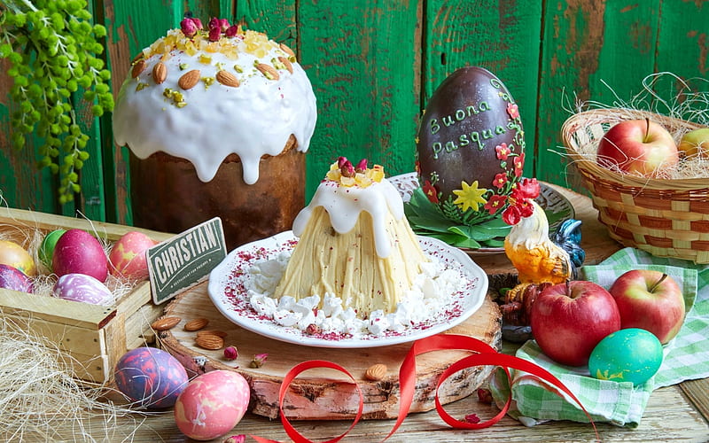 Happy Easter!, egg, cake, food, easter, sweet, dessert, HD wallpaper