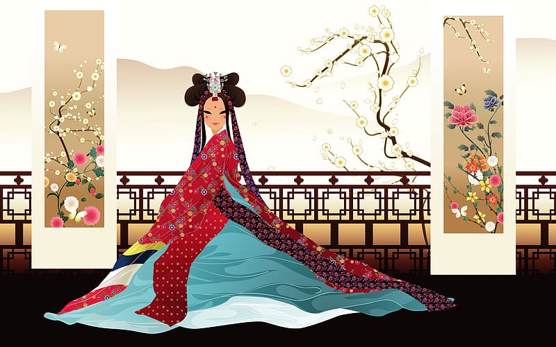 Artistic, Women, Korea, Traditional Costume, HD wallpaper