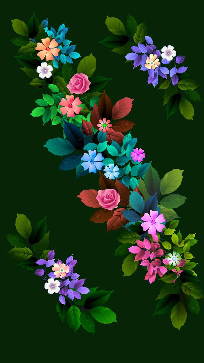Summer flowers, desenho, nature, HD phone wallpaper | Peakpx