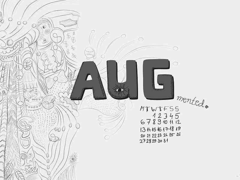 Augmented-August 2012 calendar, HD wallpaper