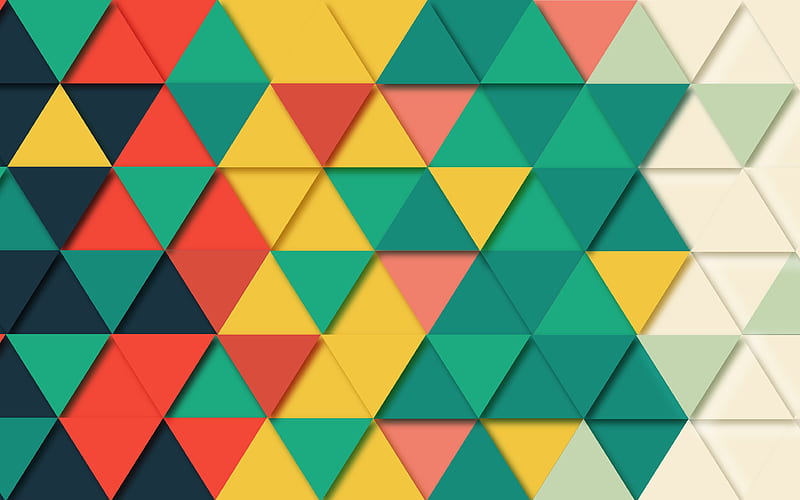 mosaic patterns triangles, shapes geometric, geometry, HD wallpaper