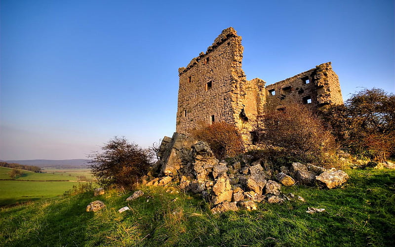 citadel ruins-Landscape, HD wallpaper