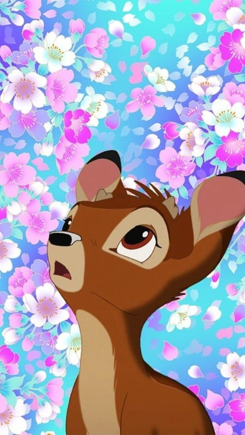 Bambi flores, disney, Fondo de pantalla de teléfono HD | Peakpx