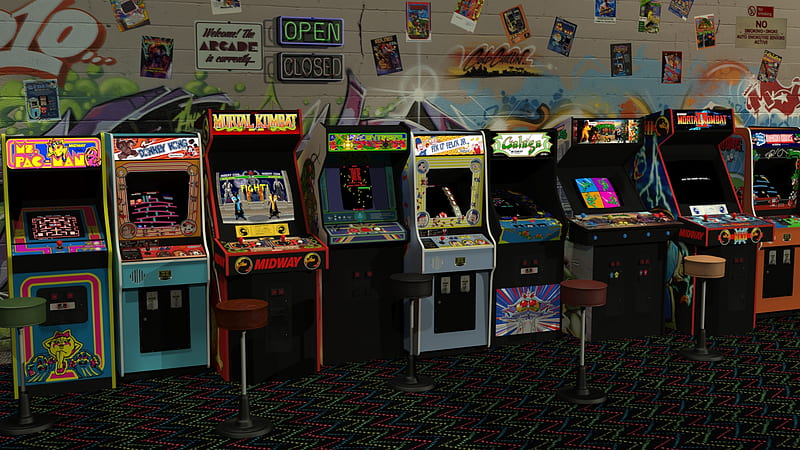 arcade , arcade game, games, video game arcade cabinet, electronic device, machine, technology, recreation, room, slot machine, recreation room, HD wallpaper