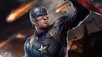 Captain America Shield And Thor Hammer, captain-america, superheroes, artist, artwork, digital-art, artstation, HD wallpaper
