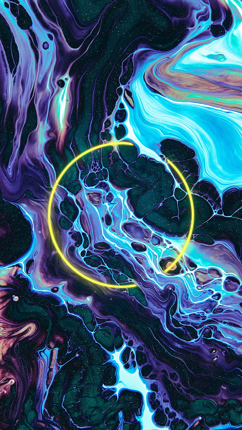 Dignity, Color, Colorful, Geoglyser, abstract, acrylic, bonito, blue, fluid, holographic, iridescent, orange, pink, psicodelia, purple, rainbow, texture, trippy, vaporwave, waves, yellow, HD phone wallpaper