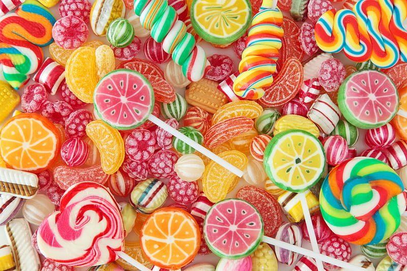 Candy, colorful, lollipops, sweets, HD wallpaper