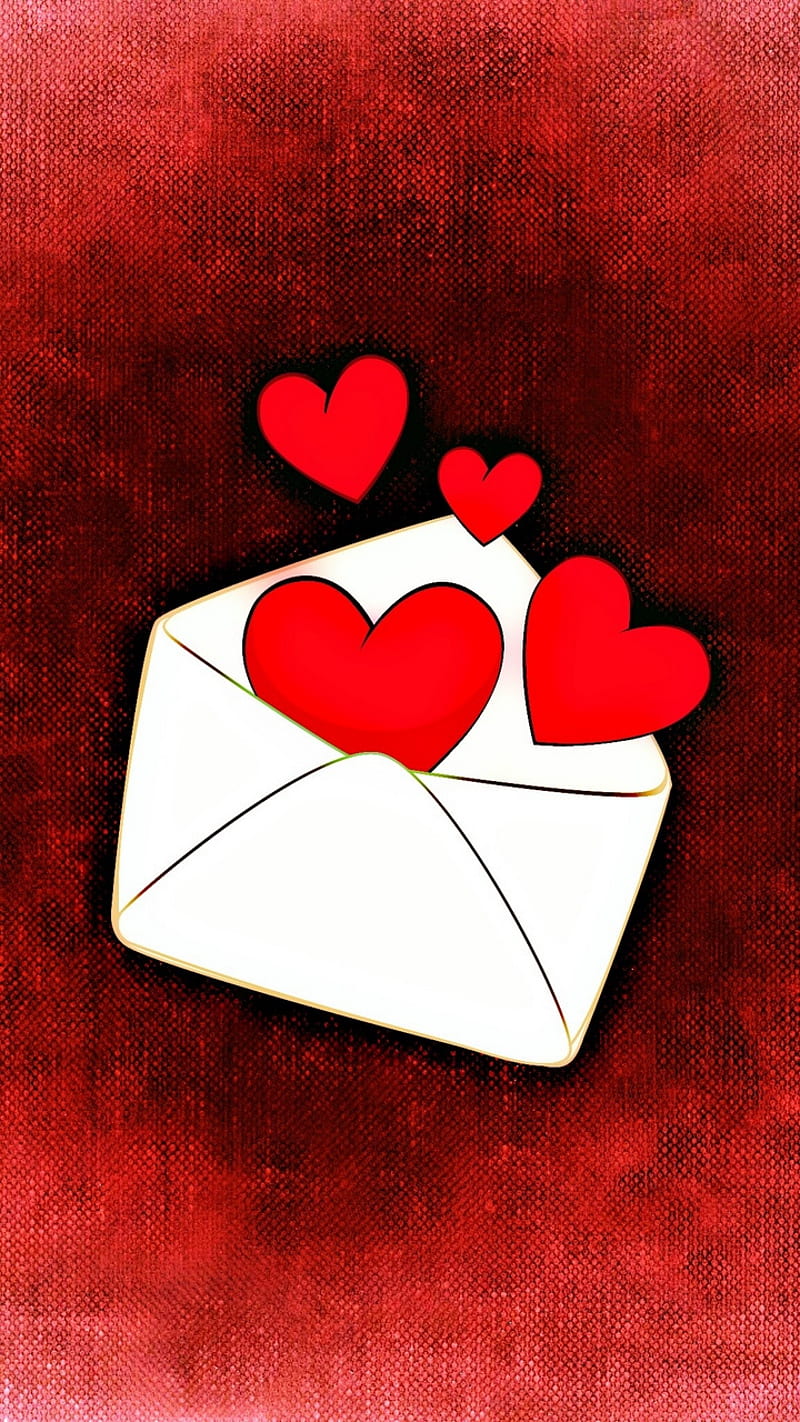 hearts-love, envelope, heart, love, HD phone wallpaper