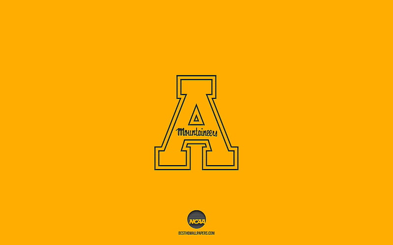 Appalachian State Mountaineers, American football team, yellow background, Appalachian State Mountaineers logo, grunge art, NCAA, American football, Appalachian State Mountaineers emblem, HD wallpaper