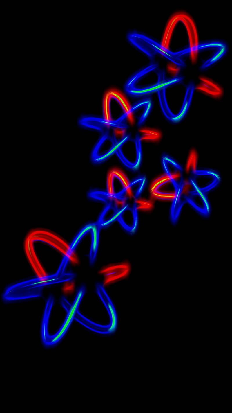 Molecules , atoms, neon, shine, dark, abstract, HD phone wallpaper